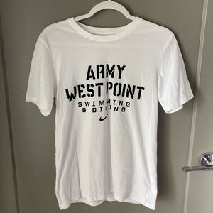 Nike White and Black Army West Point Swimming & Diving Graphic Tee